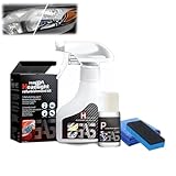 Qosigote Headlight Restoration Kit, Headlight Restoration Spray,180 ml Scheinwerfer Aufbereitung Set, Auto Scheinwerfer Politur Spray für hellere, klarere Sicht (1 Stück)