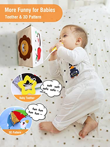 Baby Toys For 0-6 Months - Tummy Time Mirror Toys With High Contrast Soft Book, Fun Infant Toys For Babies 0-3-6 12 Months Brain Development, Beautiful Montessori Toys For Newborn As Boy/Girl Gifts #TOP4