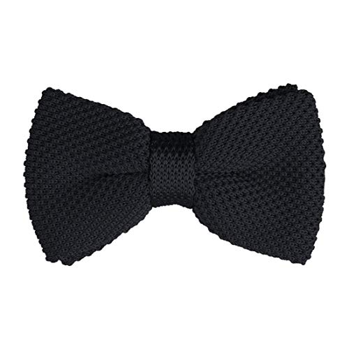 Allegra K Black Knitted Pre-Tied Bow Tie