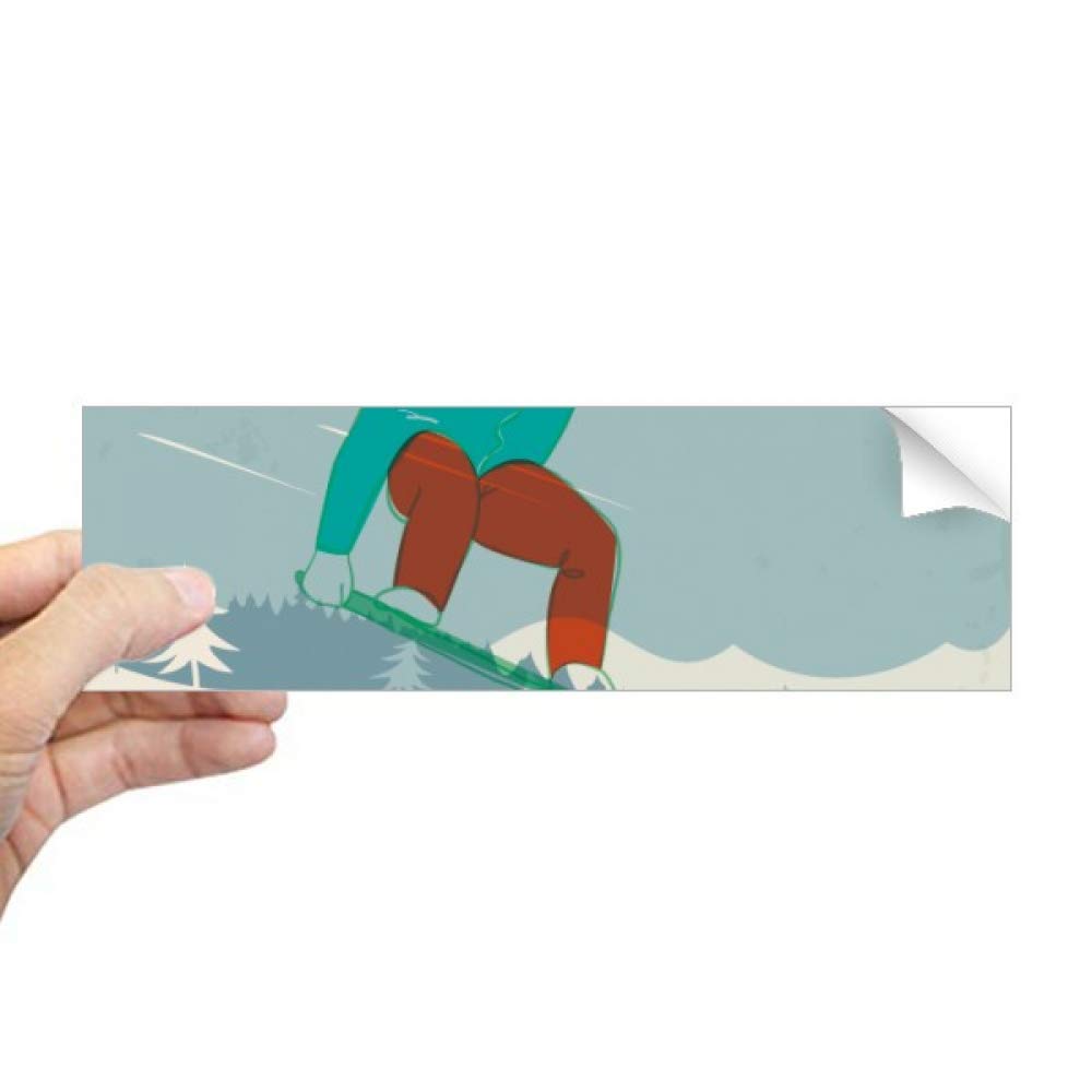 Sticker rectangulaire ski pour deco de fenetre et tableau de bord