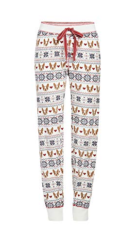 PJ Salvage Women's Loungewear Dog Mama Jammie Pant, Ivory, M