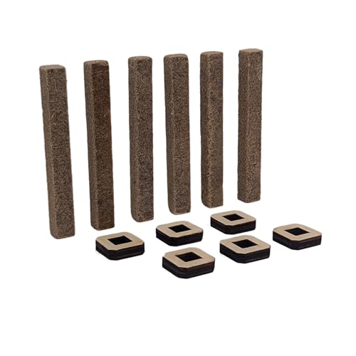 Betonformat 6X Dauerdocht für Wachsfresser 10mm | Nur für den Außenbereich inkl. Holzhalter | Ersatzdocht für Kerzenrestefresser Betonkerze Schmelzlicht und Wachsfeuer