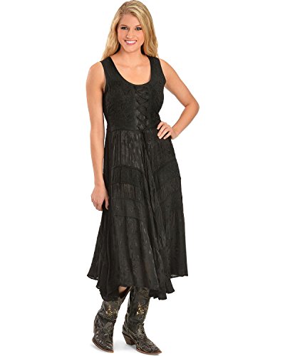 Image of Scully Ash Grey Full Length Lace-Up Front Womens Sleeveless Dress HC118