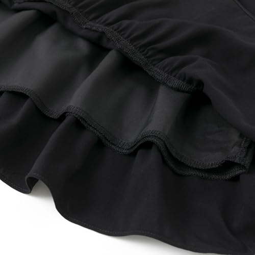Simplee kids Girls Dresses Off The Shoulder Girl Summer Dress Tween Smocked Ruffle Puff Sleeves Dresses for Kids 4-15 Years Black — view 6