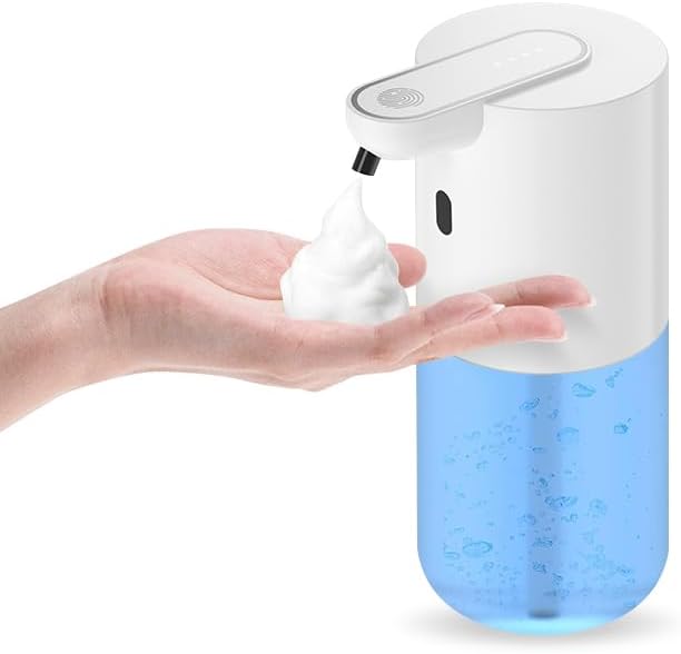 Miniatura 1 de Dispensador automático de jabón espumoso, dispensador de jabón sin contacto de 13.5 fl oz, dispensador recargable por USB, dispensador automático de