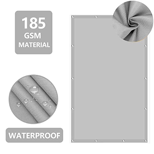 Voile d'ombrage rectangulaire 3.5x4m gris clair en PES imperméable