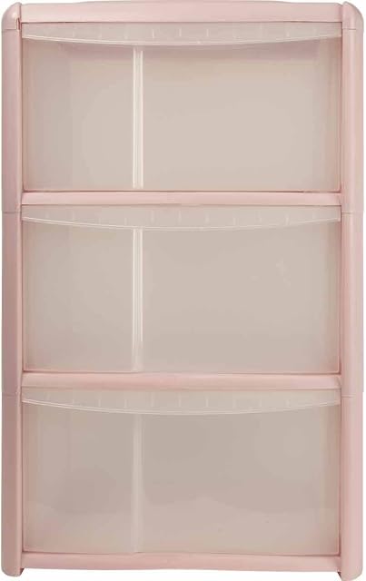 Tontarelli 3 Drawer Tower with Clear Drawers - Color: Blush