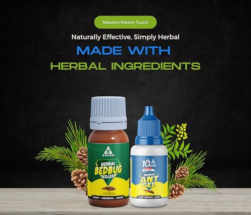 Image of Amish Combo Pack 20g & Amish-B Bed Bug Liquid 30g For Home Kitchen |10Minutes Result Guaranty|Removes Entire Ant, Bed Bug Colony|Powerful 100% Organic No Chemical