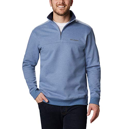 Columbia Men's Hart Mountain II Half Zip Pullover Sweater, Bluestone Heather, Medium