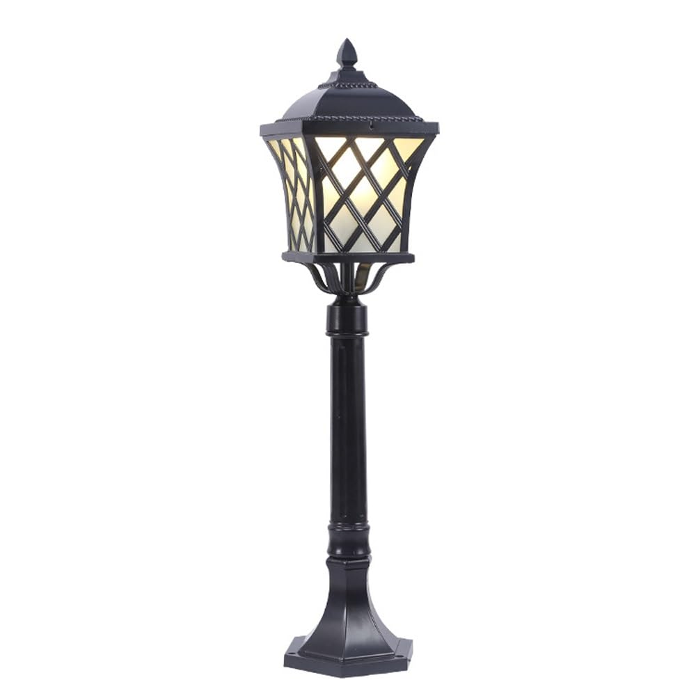 GTHTUHFD 31.5Inch Industrial Pole Lamp With Frosted Shade, Street Lighting, Waterproof Post Light For Garden Mount Yard Pathway,Brass
