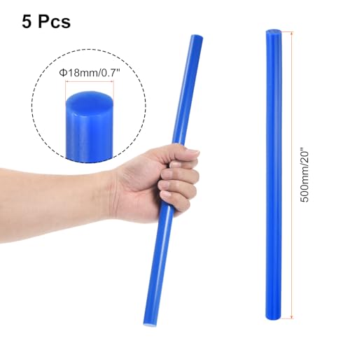 Image of uxcell 5 Pcs Blue Plastic Rods 18 x 500mm ABS Styrene Round Stick Round Solid Bar DIY Model for DIY Toys Building Making Architectural Model Making