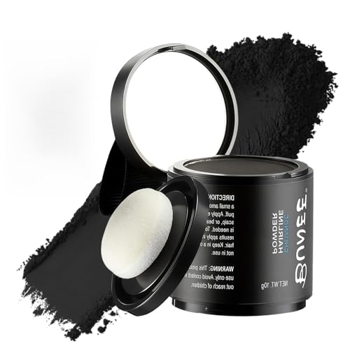 10g Haaransatz Puder mit Spiegel Schwamm,wasserfestes Haarpuder für einen authentischen Look,Unsichtbares Pulver Ansatzpuder für Männer und Frauen,Soforteffekt,Haar Concealer(Schwarz)