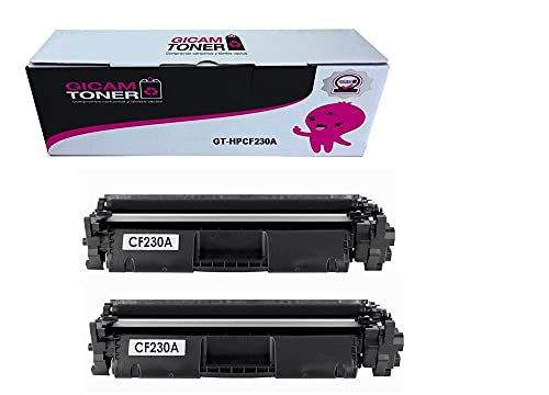 GICAM Toner CF 230A X 2 Tóner Compatible con HP CF 230A x 2 Unidad Alto Rendimiento Válido para Impresoras: LaserJet Pro M203dw MFP M227fdw M203dn MFP M227sdn MFP M227fdn