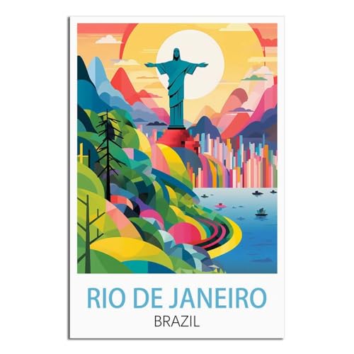CFXNGA Rio De Janeiro Brazil Vintage Travel Poster 08x12inch(20x30cm) Canvas