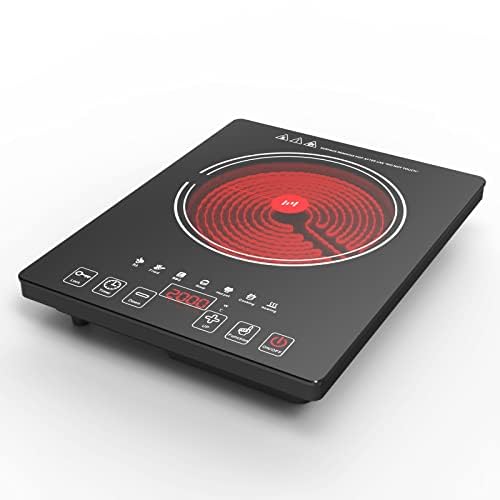 POTFYA Electric Cooktop 220V, 2000W Single Burner Electric Hot Plate with Plug 15A,8 Power Levels Electric Stove Top, Led Display, Kids Lock & Timer, Induction Cooktop for all Pans - Image 8