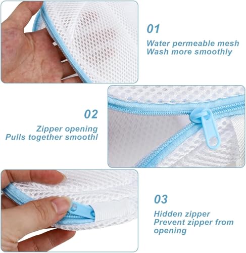Image of 2 PCS Laundry Bag for Shoes, Lingerie Etc., Mesh Laundry Bag with Zipper for Sneakers, Running Shoes, Socks, Bra, Delicates and Toys Etc.