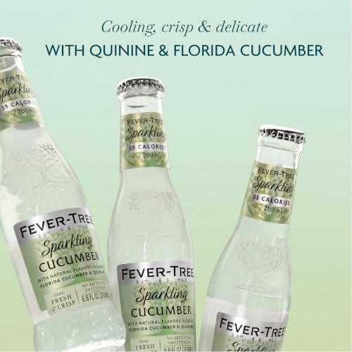 Image of Fever-Tree Sparkling Cucumber - Premium Low Calorie Mixer for Cocktails and Mocktails, 6.8 fl oz Bottles, Pack of 4 - Naturally Sourced, Non-GMO
