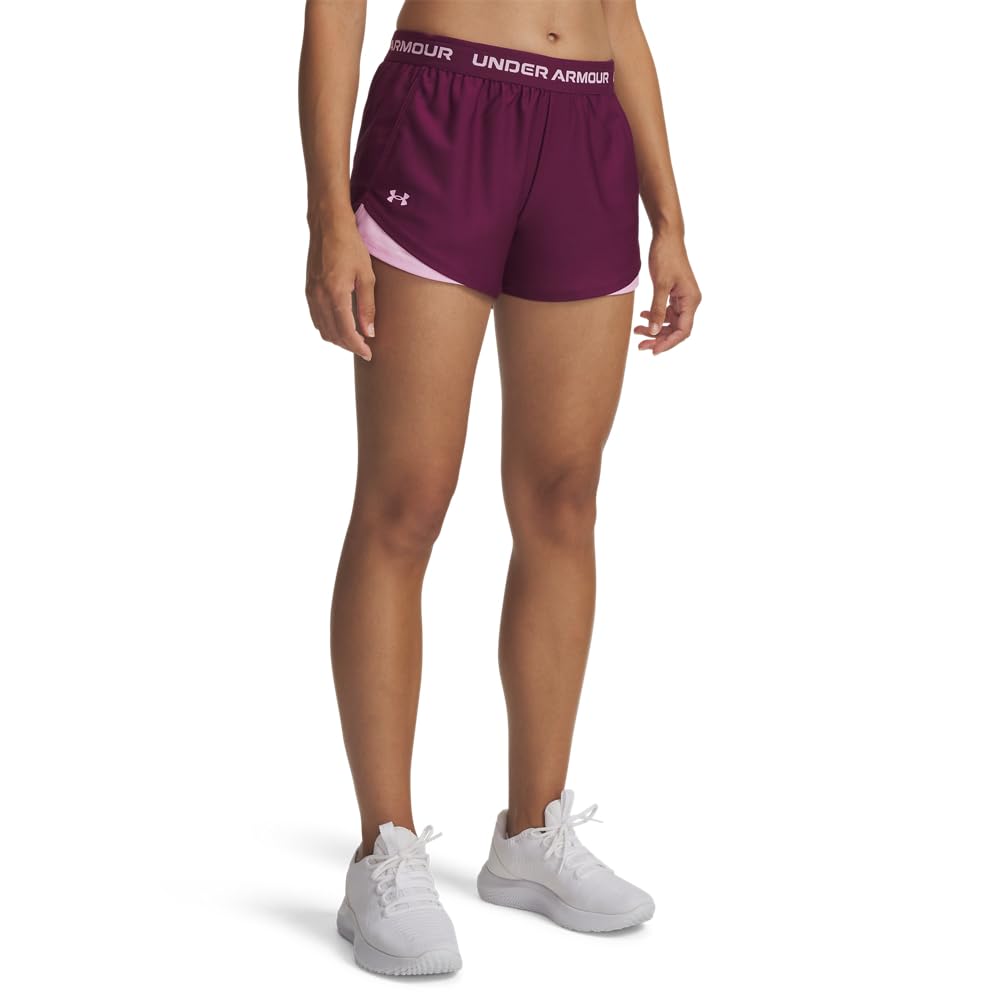 Under Armour Women's (505) Purple Gemini / / Stellar Pink Underarmourtechplayupshorts, ,S