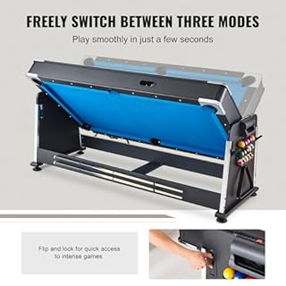 VEVOR 3-in-1 Rotating Swivel Multi Game Table with Air Hockey, Billiards/Pool, and Table Tennis, 88" Hockey Table for Game Room Family Home, Arcade Gaming Set, All Accessories for Each Game Included