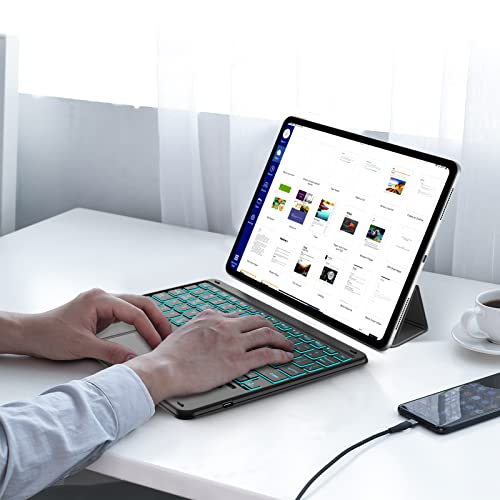 Xiwmix Ultra-Slim Wireless Bluetooth Keyboard With Touchpad - 7 Colors Backlit Universal Rechargeable Keyboard For Ipad Pro/Ipad Air/Ipad 9.7/Ipad 10.2/Ipad Mini And Other Ios Android Windows Devices #TOP3