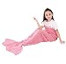 Mermaid Blanket,SENYANG Mermaid Tail Blanket Handmade Crochet Sofa Blankets All Seasons Sleeping Bags Best Gift For Kids and Adult (Kid Thick Pink)