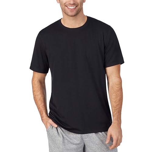 Cuddl Duds Sleepwear for Men Far-Infrared Enhance Moisture Wicking Short Sleeve Crewneck Pajama Shirt