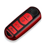 Tukellen for Mazda Key Fob Cover,Special Soft TPU Key Case Cover Protector Compatible with Mazda Miata CX-3 CX-4 CX-5 CX-7 CX-9 MX5 2/3/5/6/8 Key Shell (Red)