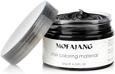 Black Temporary Hair Color Wax - SOVONCARE Washable Gray Hair Dye for Men & Women, All-Day Hold Disposable Hair Styling Clays for Party, Cosplay & Daily 4.23 oz