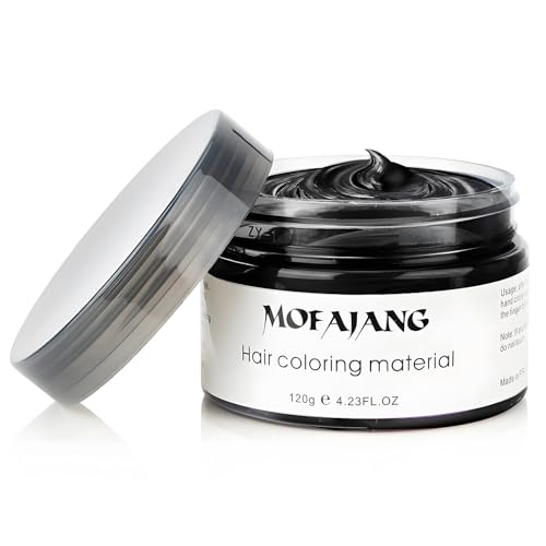 Black Temporary Hair Color Wax - SOVONCARE Washable Gray Hair Dye for Men & Women, All-Day Hold Disposable Hair Styling Clays for Party, Cosplay & Daily 4.23 oz
