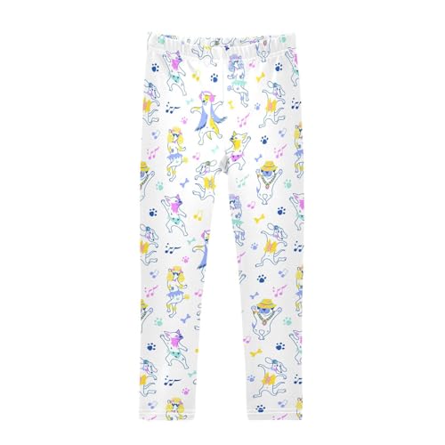 Girls Leggings Dancing Dogs in Neon Colors Toddler Girls Clothes Leggings for Girls Toddler Girls Leggings 3-4T