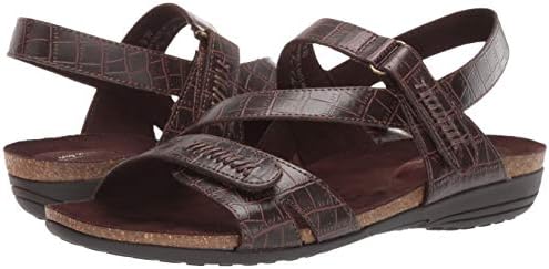 Easy Street Women's Winnie Casual Sandal with Hook and Loop Closures, Brown Crocodile, 6 2W US | Image 6