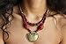 Ethnic tribal bib necklace for women Tibetan boho statement jewelry Handmade gypsy beaded necklace Big red necklace