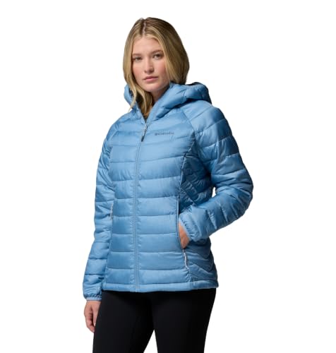 Columbia Women's Plus Powder Lite II Hooded Jacket, Rainy Day Ripstop, 1X