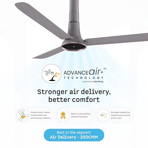 Image of atomberg Studio Ventra 1250mm BLDC Ceiling Fan with Remote Control | | BEE 5-star rated | Advance Air+ Technology| LED Speed Indicator | Low Noise | 5 Year Warranty | Urban Chrome