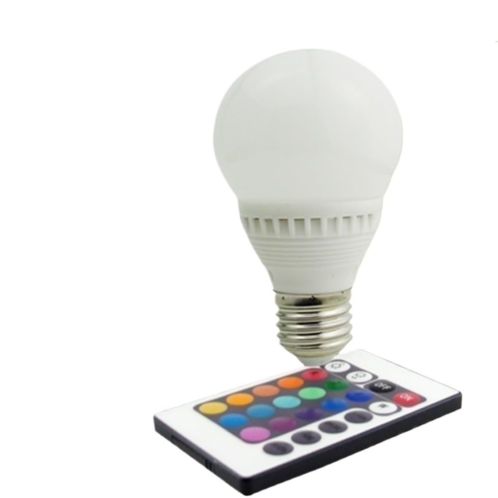 Żarówki domowe 10 sztuk w partii kolorowe żarówki LED z pilotem zdalnego sterowania E27 mleczna osłona 85-265 V zmiana koloru z pamięcią lampa do domu