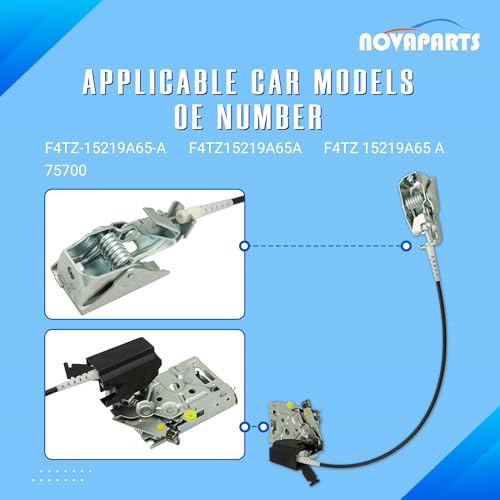 NOVAPARTS F4TZ-15219A65-A Door Lock Latch w/Cable RodFront Left Driver Side for 1992-1996 Ford Bronco F-150 1992-1998 F-250 1992-1997 F-350 1997 F-250HD Replaces # 75700 - Thumbnail 5