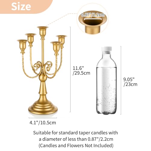 NUPTIO Candlestick Holders for Taper Candles: Gold Vintage Candelabra Bulk by NUPTIO - Image 2