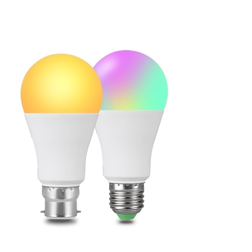KJXP, Paquete de 6 bombillas LED RGB multicolor, lámparas AC85-265V E27 de 15 W
