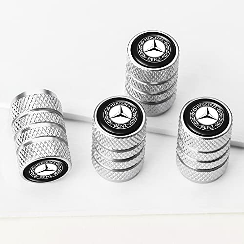 Incredikoo Tire Valve Stem Caps Compatible With Mercedes Benz Series Stem Cap Universal Car Air Cover Car Accessories For Cars, Suv, Truck, Motorcycles 4Pcs （Silver） #TOP2