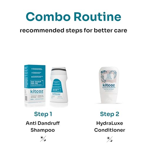 Image of Kitcoz Advanced Anti-Dandruff Routine Combo | Scalp Purifying, Flake Reduction & Hair Conditioning | Reduces Upto 100% Dandruff & Itching From Source | Shampoo (100ml) & Conditioner (120ml)