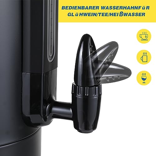 Foto von Sonnewelt Glühweinkocher 10L, 1800W Glühweinkocher mit Zapfhahn Thermostat,Glühweintopf Edelstahl mit Überhitzungsschutz,Glühweinkessel Einstellbare Temperatur von 30-110°C,Heißgetränkeautomat