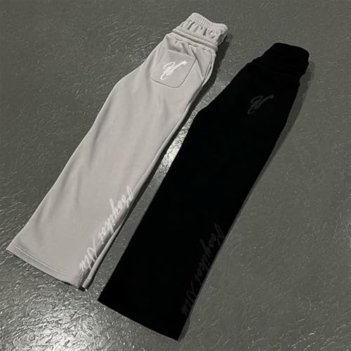 heyheyshine Double Waisted Sweatpants for Men Women Y2K Wide Leg Baggy Pants Drawstring Waist Pants Jogge Sweatpants4