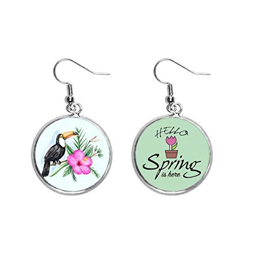 Pendientes de primavera de tucán joya exótica para regalar