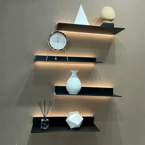 Estante de pared flotante con iluminación integrada para decoración de baño