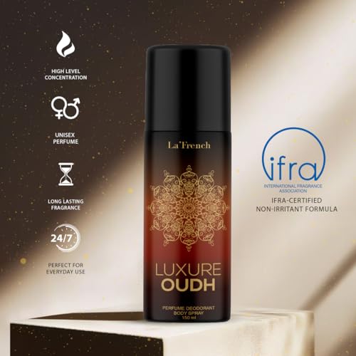 Image of La French Luxure Oudh Perfume & Deodorant Gift Set (100ml + 150ml) - Unisex Long-Lasting Luxury Fragrance Set, Perfect for Men & Women, Premium Gift for Special Occasions