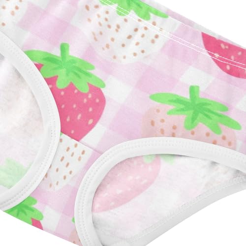 Cotton Toddler Underwear Floral Cute Strawberries Pink Little Girl Panties Personalized Underpants Briefs 2t4