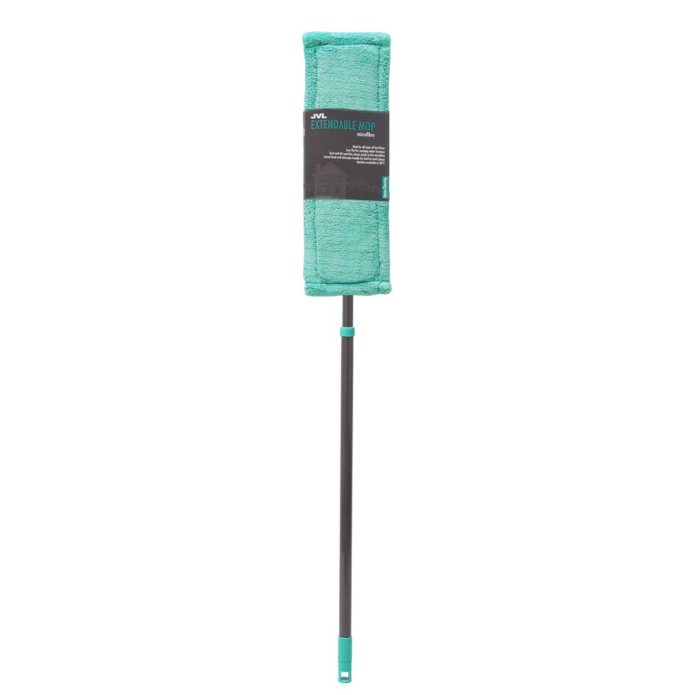 Jvl Turquoise/Grey Super-Absorbent Microfibre Extendable Flat Floor Mop, 20-032Tq