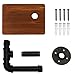Helntova Industrial Pipe Wall Mounted Toilet Paper Holder with Shelf - Rustic Wood and Metal Bathroom Tissue Roll Holder, Farmhouse Decor for Bathroom-Brown