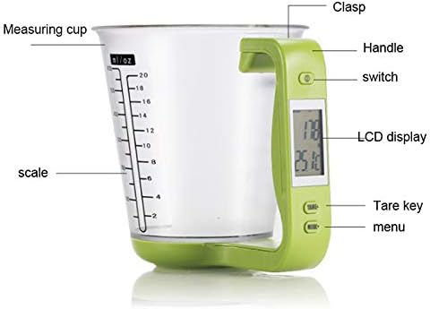 Miniatura 7 de Arinda Cocina Medición Taza Escala LCD Pantalla Digital para Hornear Té Pesaje Café