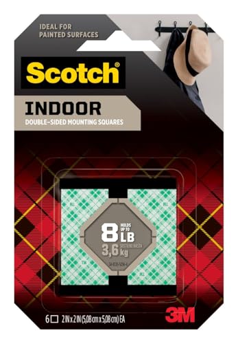 Scotch carré de montage d'intérieur blanc pour fixer horloge et petit miroir sans outil